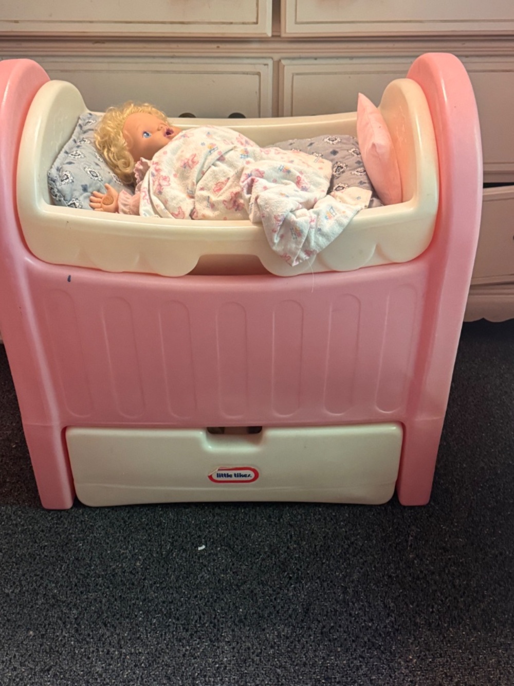 Vintage little tikes pretend play crib nursery doll kids room doll furniture - Picture 5 of 6